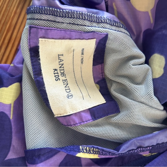 Lands' End Kids Purple Floral Jacket - Picture 5 of 7